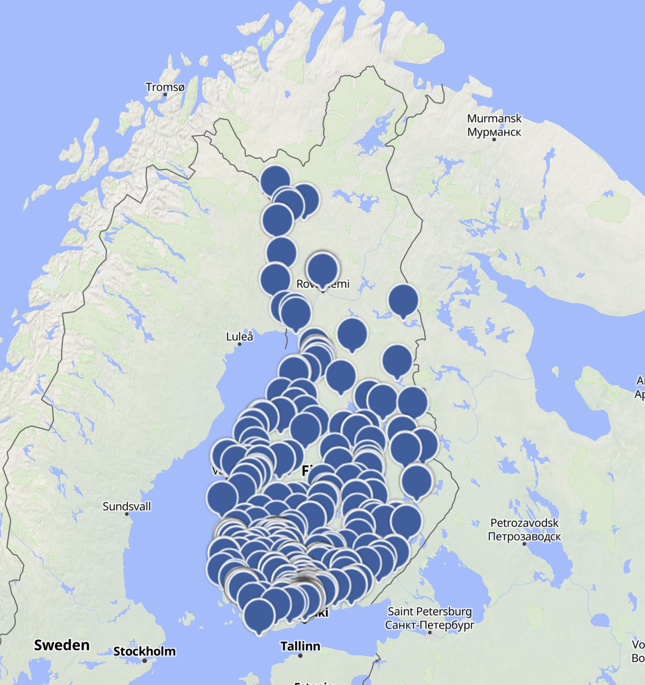 finland customer map